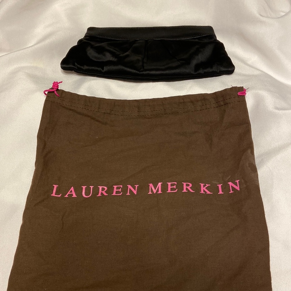 Lauren Merkin black clutch magnetic close